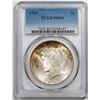 Image 1 : 1925 $1 Peace Silver Dollar Coin PCGS MS64 Rare Toning