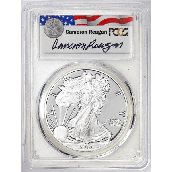 2019-W $1 Proof American Silver Eagle Coin PCGS PR69DCAM Reagan Signature