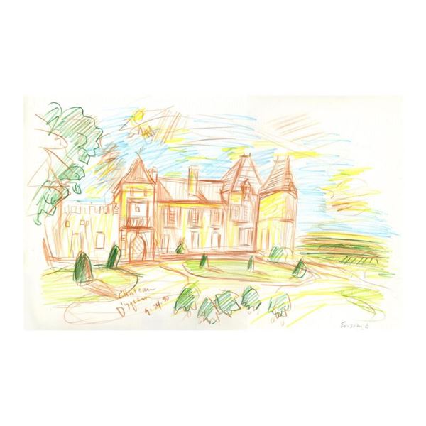 Wayne Ensrud "Chateau D'Yquem" Original Pencil on Paper