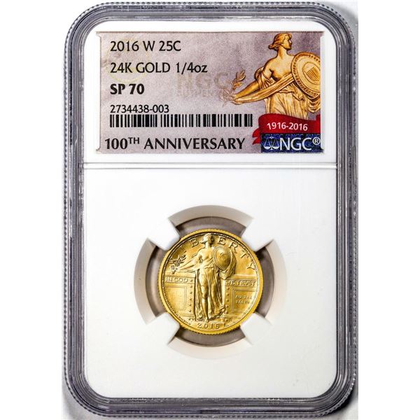 2016-W Standing Liberty Quarter Dollar Gold Centennial Commemorative Coin NGC SP70