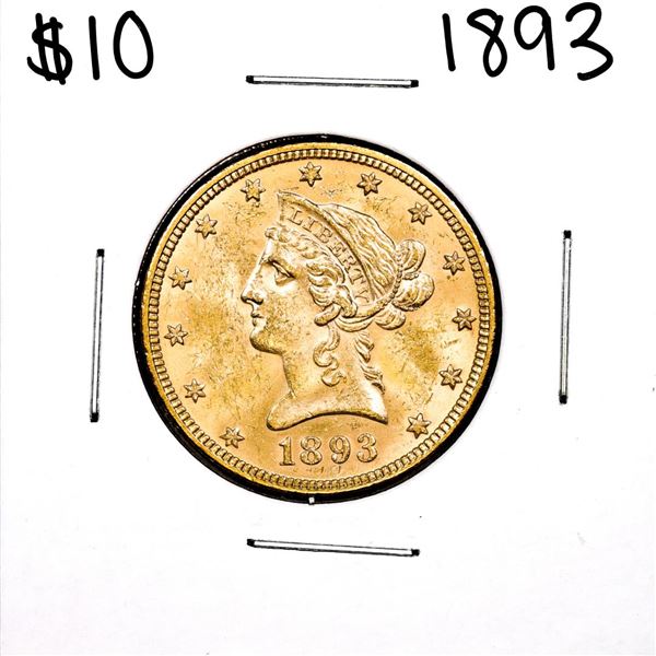 1893 $10 Liberty Head Eagle Gold Coin