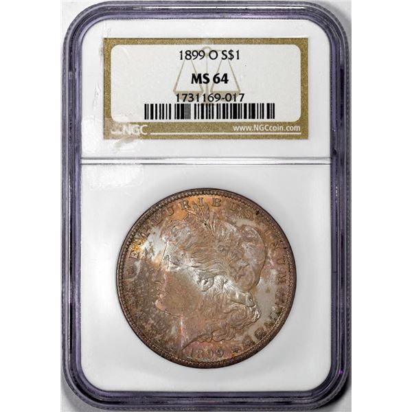 1899-O $1 Morgan Silver Dollar Coin NGC MS64 Amazing Toning