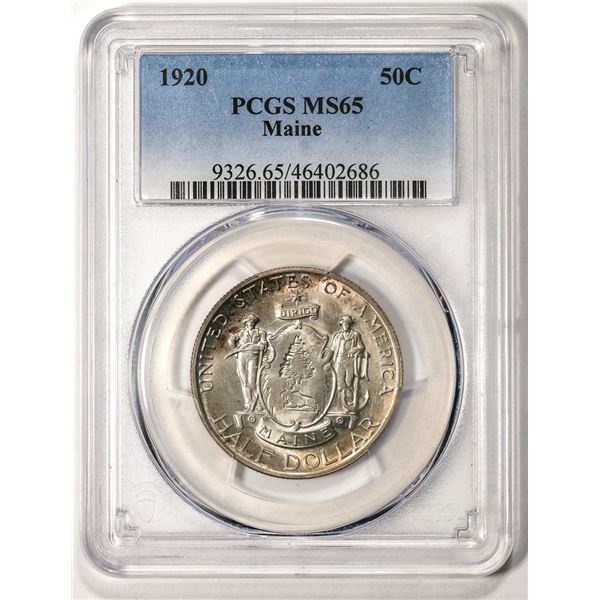 1920 Maine Centennial Commemorative Half Dollar Coin PCGS MS65