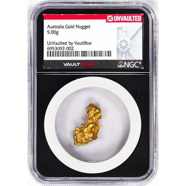 5.00 Gram Australia Gold Nugget NGC Vaultbox Unvaulted