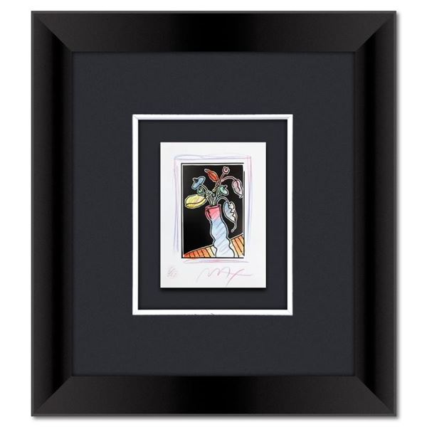 Peter Max "Vase of Flowers I" Original Mixed Media on Paper