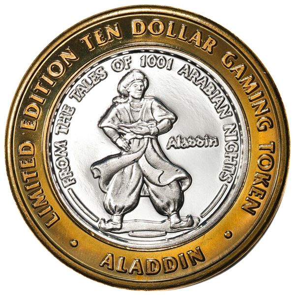 .999 Fine Silver Aladdin Resort & Casino Las Vegas $10 Limited Edition Gaming Token