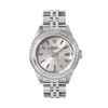 Image 2 : Rolex Ladies Stainless Steel Silver Index Diamond Date Wristwatch