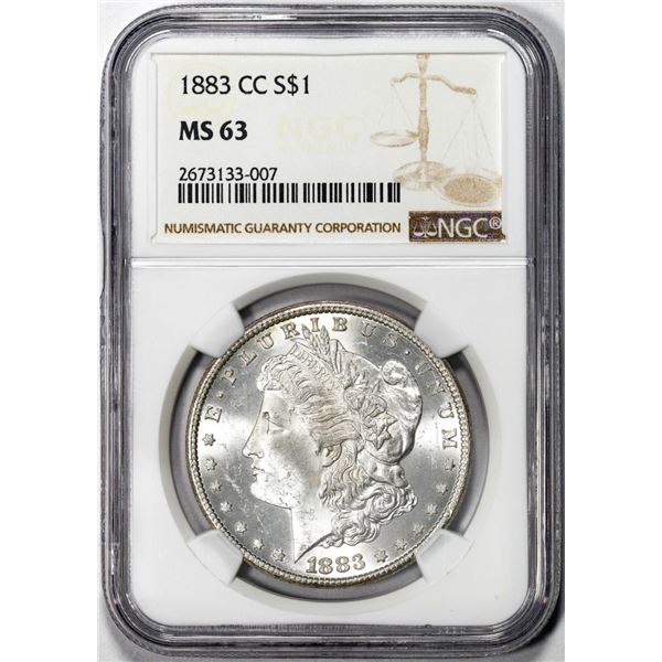 1883-CC $1 Morgan Silver Dollar Coin NGC MS63