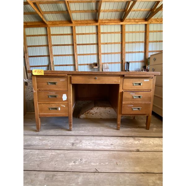 Heavy oak wooden desk