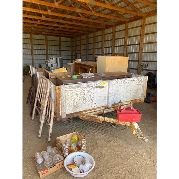 8 x 12 ft single axle trailer, No serial #, Farm use only.