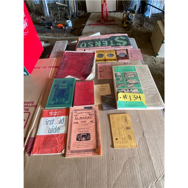 Almanac, Eatons, Romeo & Juliet, Binder twine, school atlas