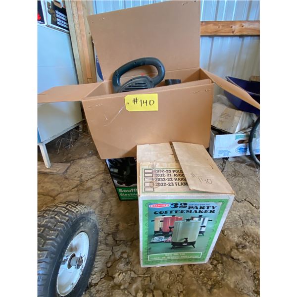 Coffee maker & elec. Blower