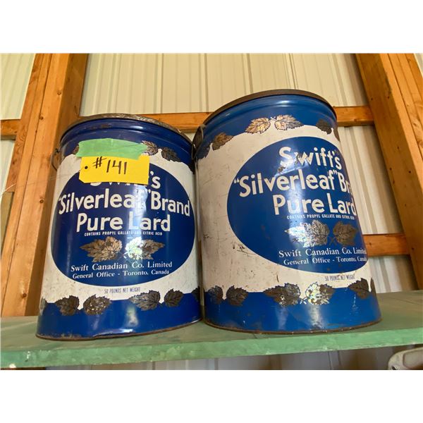 2- Swift's pure lard pails