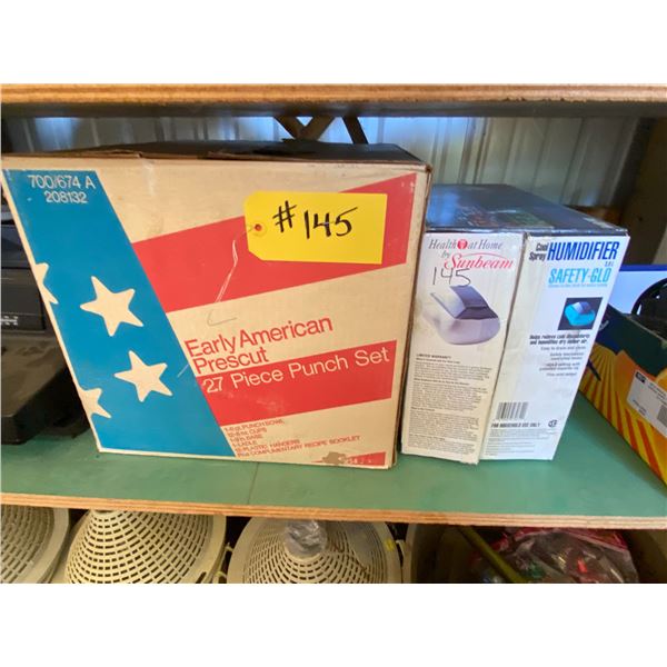 27 pc punch set, humidifier, type writer