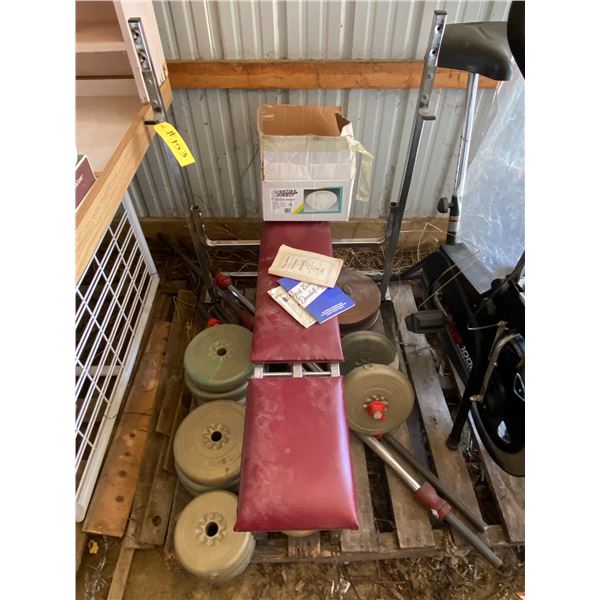 Work-out bench & weight set