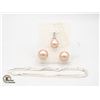 Image 1 : #46-SEA SHELL PEARL EARRINGS,PENDANT, NECKLACE SET