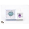 Image 1 : #200-UNHEATD AMETHYST 5.35CT & AQUARMARINE 18.25 C