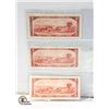 Image 2 : 3 1954 CANADA $2 BILLS MODIFIED PORTRAIT