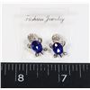 Image 1 : NEW SILVER TONE BLUE AND CLEAR RHINESTONE