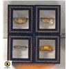 Image 1 : LOT OF 4 NEW FASHION RINGS WITH BOXES