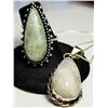 Image 1 : 15)  PEAR SHAPED NATURAL MOONSTONE RING & PENDANT