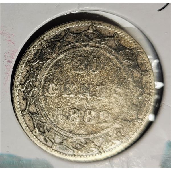 29)  RARE VICTORIAN 1882 NEWFOUNDLAND 20 CENT COIN