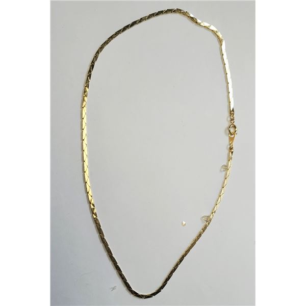 20)  GOLD TONE 16" FLAT HERRINGBONE CHAIN.