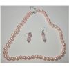 Image 1 : 3)  PALE PINK 20" SHELL PEARL NECKLACE WITH ROSE