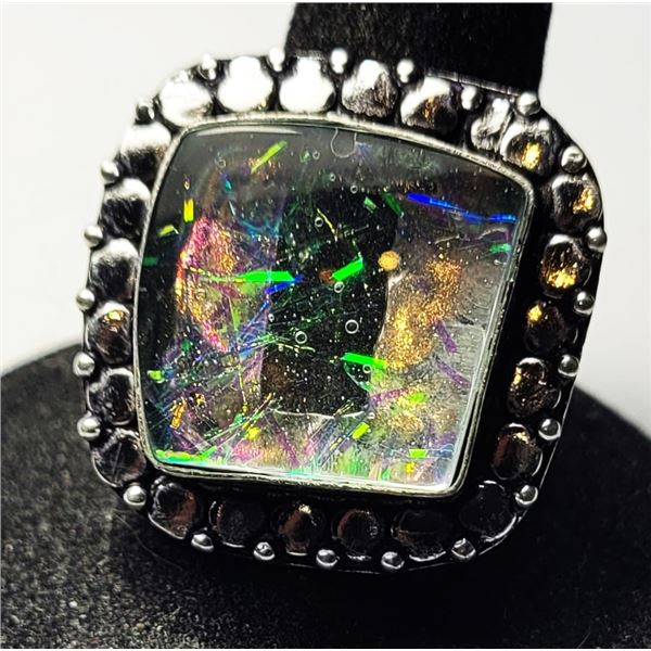 5)  RUTILATED TRIPLATE FIRE OPAL SQUARE CUT SIZE 7