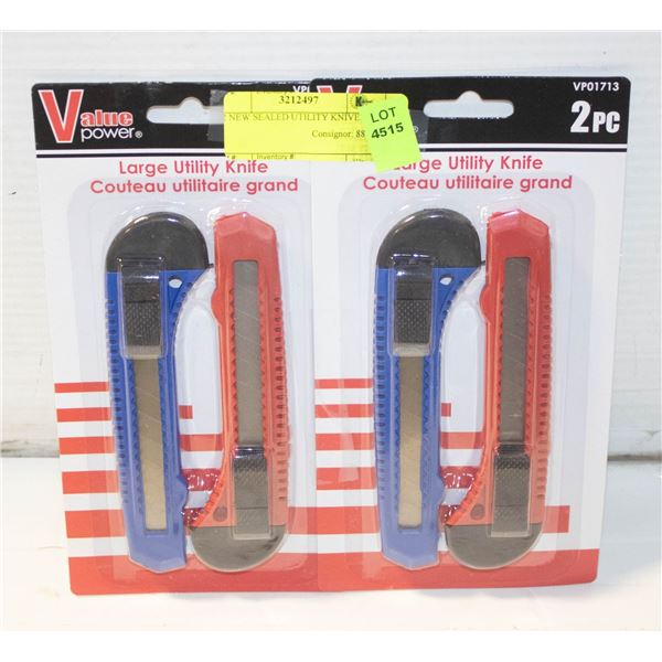 2 NEW SEALED UTILITY KNIVES 2 X 2 PACKS