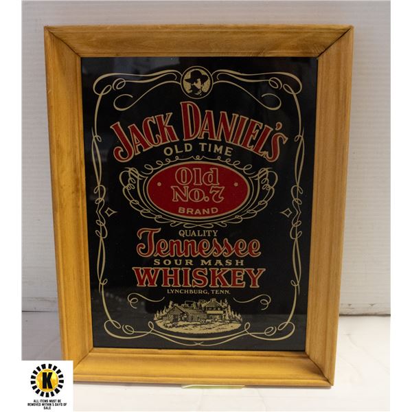 GLASS JACK DANIELS PICTURE 11"X14"