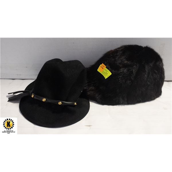 VINTAGE MINK FUR HAT & NEW YORK WOOL ASTRA