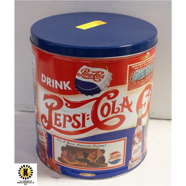 LARGE PEPSI COLA VINTAGE TIN