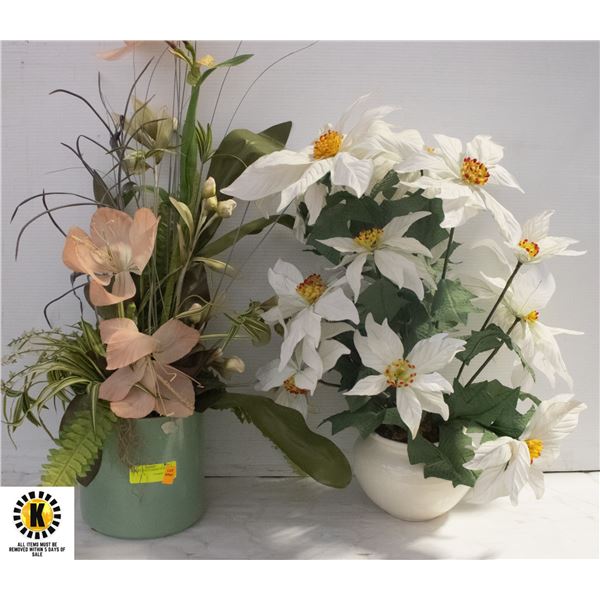 2 DECORATIVE FLOWERS 24" & 32"