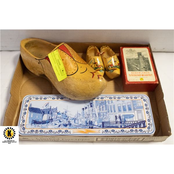 VINTAGE DUTCH WOODEN SHOES & MISCELL-ESTATE