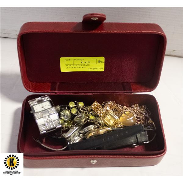 BOX FULL OF ESTATE JEWELRY-ESTATE
