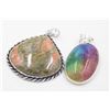 Image 1 : #256-NATURAL UNAKIA & RAINBOW SOLAR QZ PENDANT