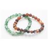 Image 1 : #144-NATURAL ORANGE AGATE & GREEN JADE BRACELET