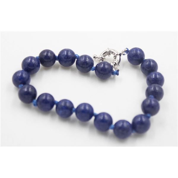 #67-NATURAL LAPIZ LAZULI BRACELET 7.5"