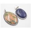 Image 1 : #255-NATURAL UNAKIA & ROSE LAPIZ LAZULI  PENDANT