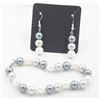Image 1 : #44-SEA SHELL PEARL BRACELET 7.5" & EARRINGS  /8M
