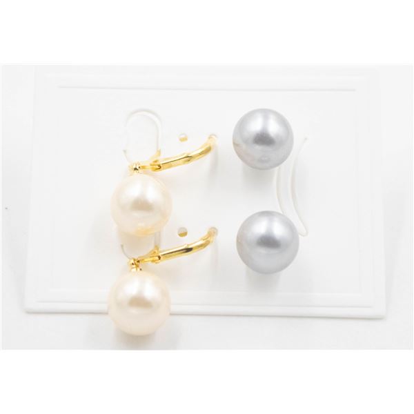 #31- SEA SHELL PEARL EARRINGS 2 PAIR