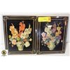 Image 1 : VINTAGE 2 FLOWER GLASS WALL HANGINGS