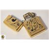 Image 1 : OLD ZIPPO LIGHTER WITH PIPE THEME  GOLD TONE