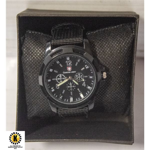 NEW GENIUS ARMY WATCH BLACK ON BLACK