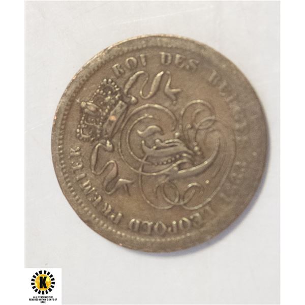 1833 BELGIUM 2 CENTS COIN
