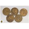 Image 2 : x5 CANADA WWII TOMBAC NICKELS