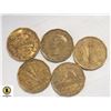 Image 1 : x5 CANADA WWII TOMBAC NICKELS