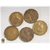 Image 2 : x5 CANADA WWII TOMBAC NICKELS