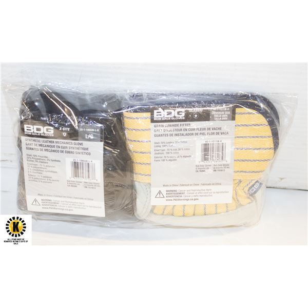 2 PCS BDG SYNTHETIC MECHANIC AND GRAIN LEATHER